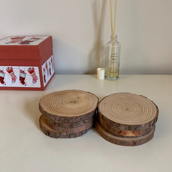Set of 8 Unique Real Wood Coasters - Picture 4 of 4